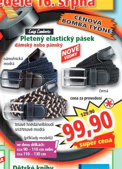 Pletený elastický pásek