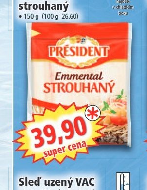 President Emmentál strouhaný