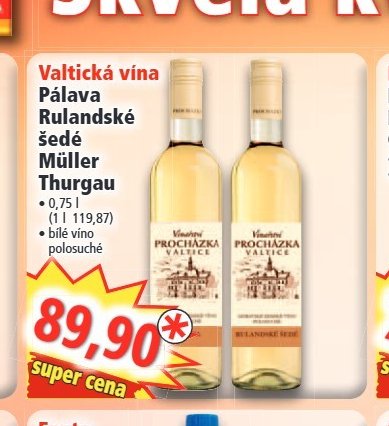 Valtická vína Pálava Rulandské šedé Müller Thurgau