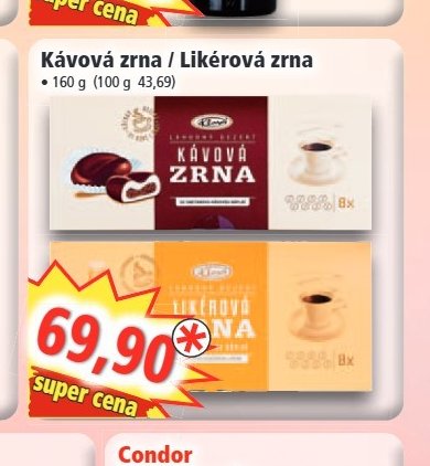 Kávová zrna / Likérová zrna