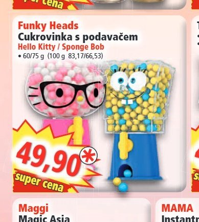 Funky Heads Cukrovinka s podavačem