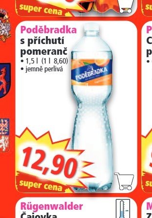 Poděbradka s příchutí pomeranč