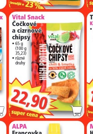 Vital Snack Čočkové a cizrnové chipsy