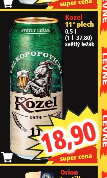 Kozel 11° plech 0,5 l