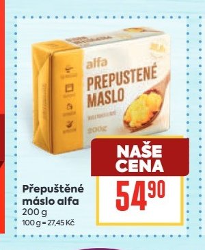 Přepuštěné máslo alfa