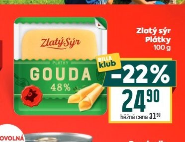 Zlatý sýr Plátky