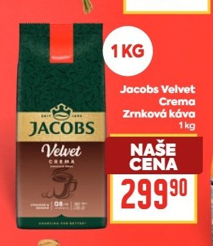 Jacobs Velvet Crema Zrnková káva