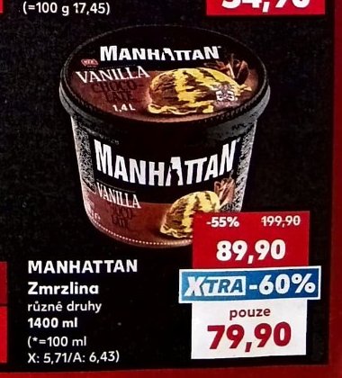 MANHATTAN Zmrzlina různé druhy 1400 ml