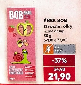 ŠNEK BOB Ovocné rolky