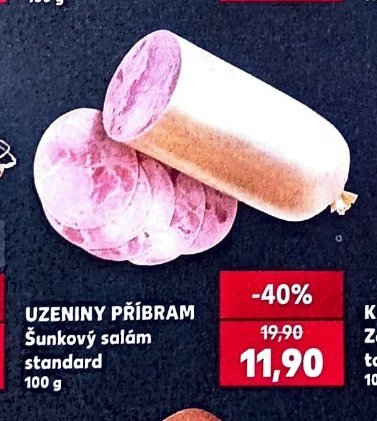 UZENINY PŘÍBRAM Šunkový salám standard 100 g