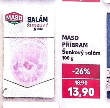 MASO PŘÍBRAM Šunkový salám 100 g
