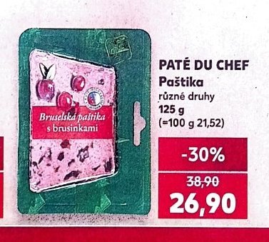 PATÉ DU CHEF Paštika různé druhy 125 g