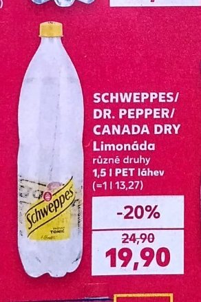 SCHWEPPES/DR. PEPPER/CANADA DRY Limonáda