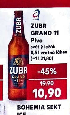 Zubr Grand 11 pivo světlý ležák