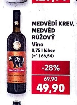 Medvědí krev, Medvěd růžový víno