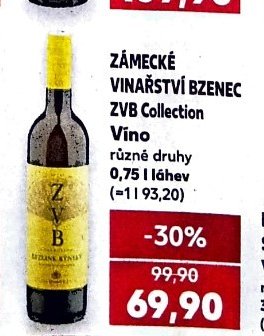 Zámecké vinařství Bzenec ZVB Collection víno