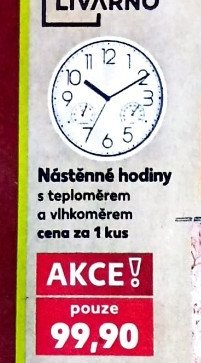 Nástěnné hodiny s teploměrem a vlhkoměrem