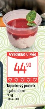 Tapiokový pudink s jahodami