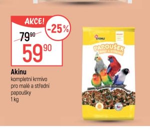 Akinu kompletní krmivo pro malé a střední papoušky