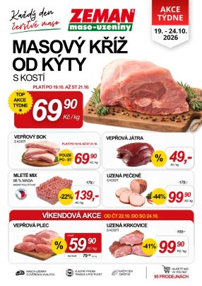akční leták ZEMAN maso - uzeniny 19.10.2026-24.10.2026